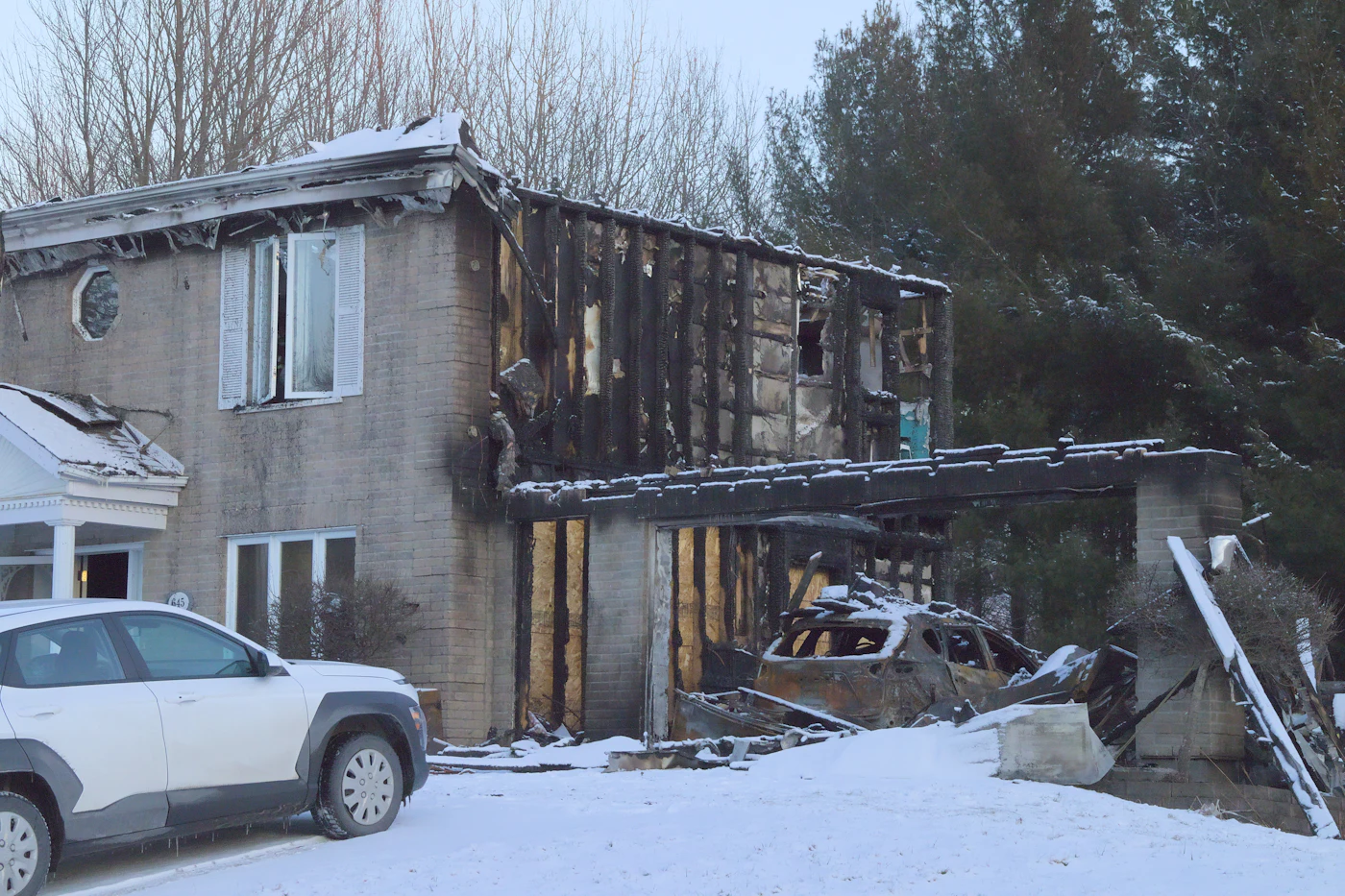 House with fire damage waiting for restoration